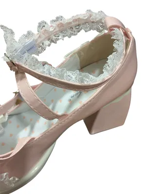 Lolita Platform Mary Jane Pink White Lace Bow Chunky Heel Kawaii Shoes EU 39 thumbnail 10