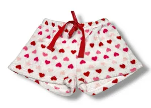 Pillow Talk‎ Heart Print Pajama Shorts Intimates Sleepwear Sz S White Pink thumbnail 1