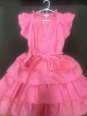 TCEC Boutique Dress Pink Ruffle thumbnail 1