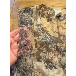 Vintage Y2K Intimissimi Moody Floral Semi Sheer Silk Top Women's sz. Medium thumbnail 8