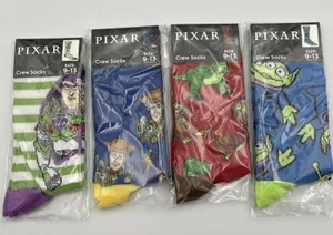 New Toy Story Crew Socks Woody Buzz Aliens Rex Slinky Dog Novelty Fun Lot of 4 thumbnail 1