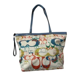 COACH Optic Signature Butterfly F17422 Zip Top Tote thumbnail 3
