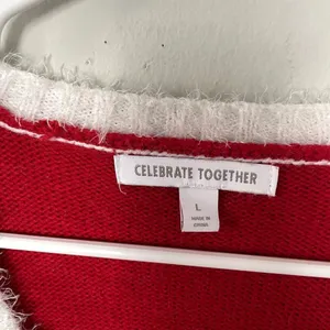 Celebrate Together‎ Meowy Christmas cat design red white knit sweater size L thumbnail 3