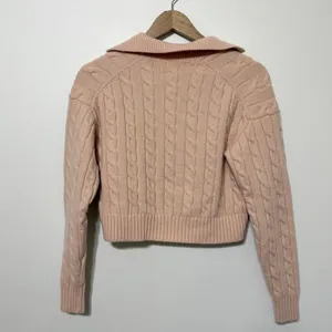 Aritzia Sunday Best Merino Wool Cotton Lottie Cable Knit Cropped Polo Sweater XS thumbnail 7