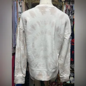 Madewell Tie-Dye Crop Crewneck Sweatshirt in Ashen Silver - Size Medium . thumbnail 6