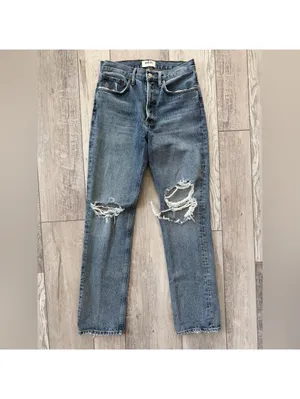 AGOLDE Agiles Lana Mid Rise Distressed Vintage Straight jeans women’s size 25 thumbnail 9