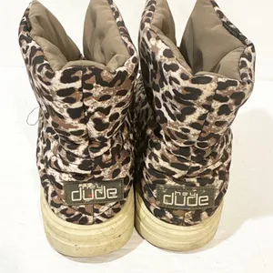 Hey Dude Womens Size 9 Margot Eco Leopard Animal Print Nylon‎ Puffer Boots thumbnail 4