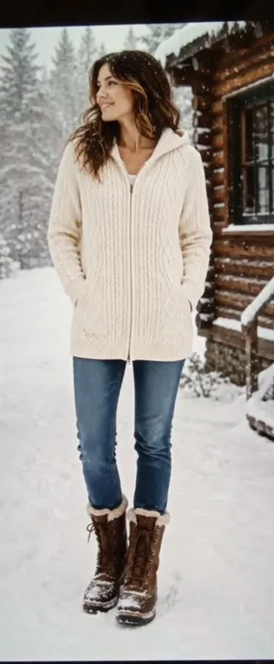 Aran Crafts Ireland Cable Knit Merino Wool Fisherman Cabincore Full Zip Sweater thumbnail 1