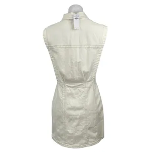 NEW Abercrombie & Fitch Cream Sleeveless Mini Tank A-Line Sheath Shirt Dress S thumbnail 4