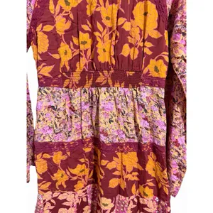 Free People‎ Tilda Wrap Dress Firebrick Floral Women's Size Medium thumbnail 10