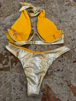 Metallic bikini set rave bikini set thumbnail 3