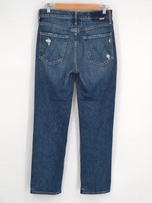 MOTHER Pixie Tomcat Ankle Jeans Distressed Blue Size 28 thumbnail 3
