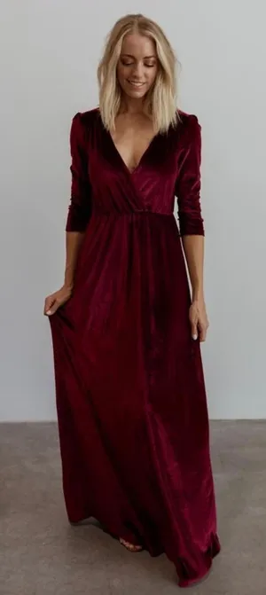 Baltic Born Women's Velvet Maxi Dress Sz L NWT thumbnail 1