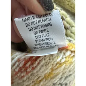 Apt. 9 Cardigan‎ Sweater Womens Medium Green y2k Wool Blend Chunky Knit Striped thumbnail 6