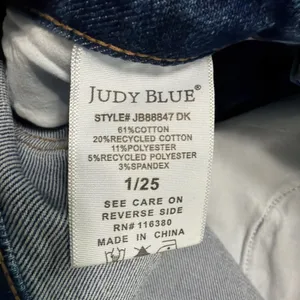 Judy Blue Wide Leg Jeans Womens 1/25 Blue High Rise Stretch Denim Flare thumbnail 10