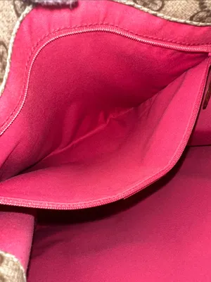 Gucci PVC GG Supreme Tote with Pink Leather Handles thumbnail 12