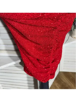 Shiny sparkle red dress ruched midi bodycon padded bra cocktail homecoming NWOT thumbnail 9