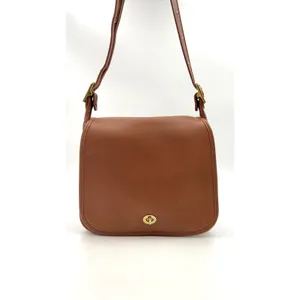 Vintage 90sCoach Stewardess Bag British Tan Leather Handbag Crossbody thumbnail 3