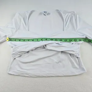 Princess Polly -495 Dunford White Long Sleeve Twist Front Sweetheart Crop Top 10 thumbnail 5