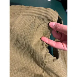 Lululemon Green Ribbed Ebb To Street Cropped Long Sleeve Sz 4 Padded thumbnail 3
