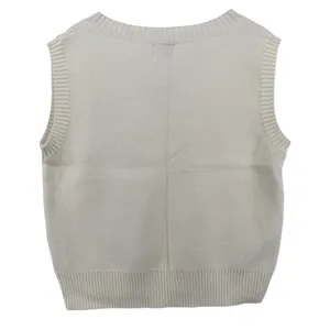 Princess Polly Sleeveless‎ V-Neck Sweater Vest Cream Ivory Women S/M Preppy Y2K thumbnail 3