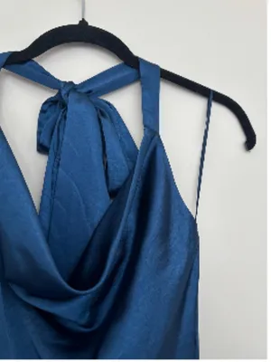 Altar’d State mini Navy Blue, satiny fabric, Cowl Neck Dress Sz XXS thumbnail 3