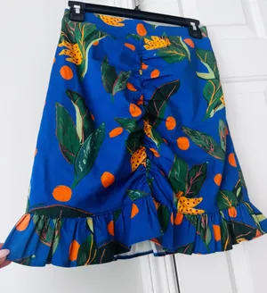 Farm Rio Tropical Print Ruched Ruffled Mini Skirt, Size XS thumbnail 7