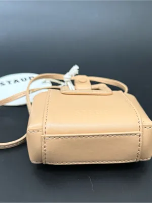 STAUD Micro Shirley Necklace Bag Tan Leather Micro Bag Charm thumbnail 9