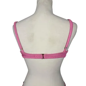 Hollister Bikini Set Womens M/S Pink Ribbed Underwire High Cut Swim 36B thumbnail 12