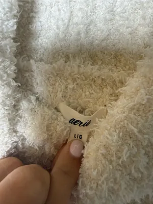 Aerie Marshmallow Cropped Turtleneck Sweater Cream Size Large thumbnail 3