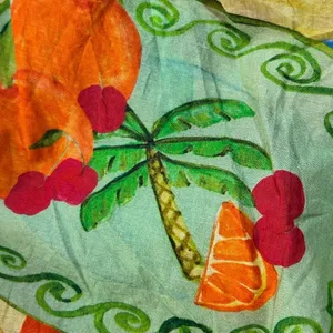Farm Rio Summer Picnic Midi Dress Small Belted Cotton Sleeveless Tropical thumbnail 16