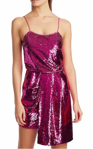 Derek Lam 10 Crosby Sequin Reversible‎ Cocktail Dress Hot Pink Womens Size 4 thumbnail 1