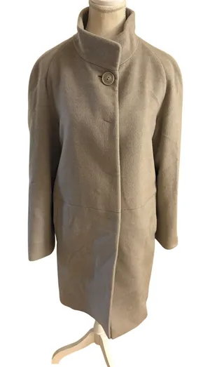 Cinzia Rocca Tan Wool Coat Size 6 thumbnail 1