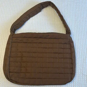 NEW! Brown Quilted Tote Bag Lightweight Nylon Oversized Active Boho Streetwear thumbnail 2