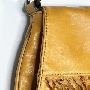Axcess Fringe Boho Western Tan Vegan Leather Suede Crossbody Bag Handbag thumbnail 3