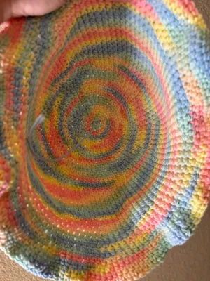 Pastel Rainbow Crochet Bucket Hat Multiple thumbnail 3