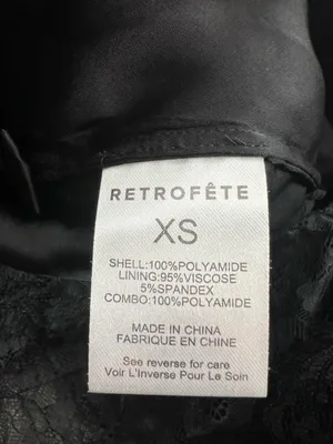 RETROFETE Jeanette Strapless Lace Sheer Black Maxi‎ Dress Size XS thumbnail 7