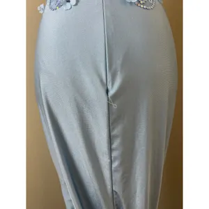 y2k baby blue floral prom dress side slit train fairytale coquette formal gown thumbnail 5
