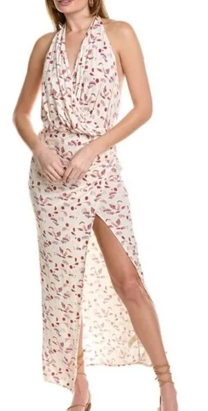 Free People Daria Graphic Maxi Dress in Ivory Combo Size L thumbnail 1
