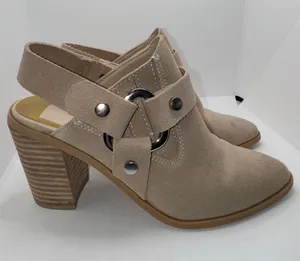 Dolce Vita Rango Heeled Mules Tan Suede Women’s 6 thumbnail 1