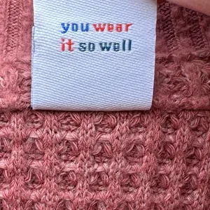 Old Navy Cozy Shrunk Waffle Knit Henley Sweater in Pink Bamboo Sz XXL thumbnail 5