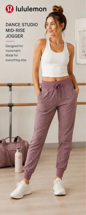Lululemon Dance Studio Mid-Rise Jogger Mauve Purple Full Length Size 8 thumbnail 1