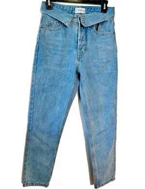 Lioness Women's High Waist Foldover 90's Mom Jeans Size XS Size 2 thumbnail 6