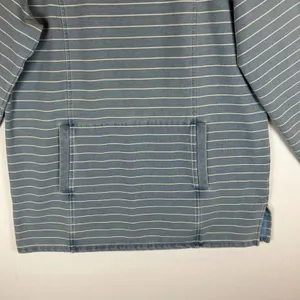 J. Jill Pure Jill Indigo Blue Striped Tunic Sweatshirt Kangaroo Pocket Small NEW thumbnail 8