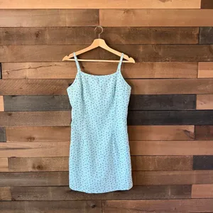 Y2K Secret Garden Blue Ditsy Floral Mini Slip Dress thumbnail 2