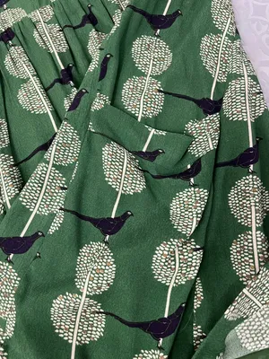 Maeve Green Printed Mini Swing Dress packets and laces at the back adjustment S thumbnail 5