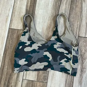 Aerie OFFLINE Real Me Longline Camo Sports Bra XL Wirefree Padded Yoga Gym thumbnail 7