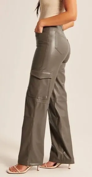 Abercrombie Leather Cargo Relaxed Pants thumbnail 2
