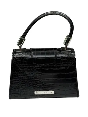 Aldo 𓆈 Vegan Croc Embossed Convertible Crossbody Top Handle Mini Bag 𓆈 Black 𓆈 thumbnail 7
