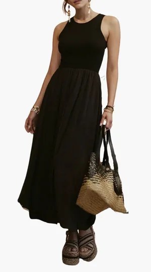 Blu Pepper Mixed Media Knit Midi Dress thumbnail 1